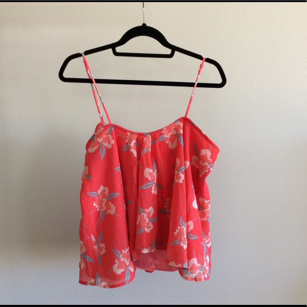 Beach Riot x Free People CORAL GABELS Flounce Summer Top